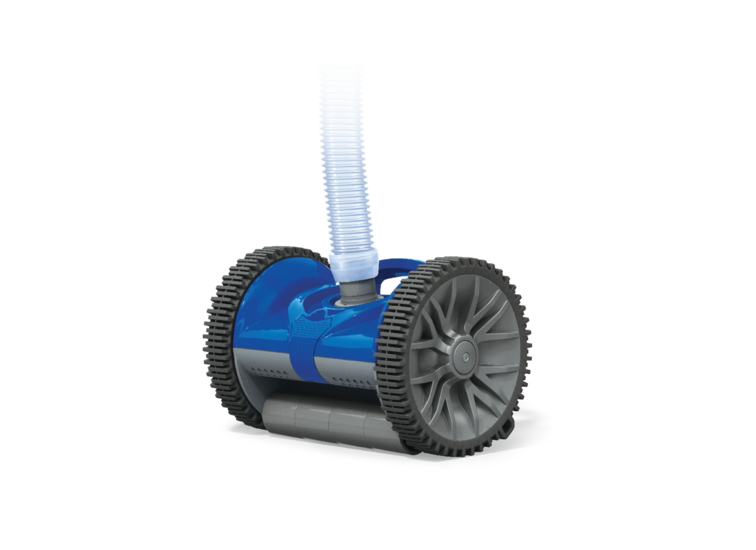 Onga Rebel 2 automatic pool cleaner with floor-to-wall cleaning, Sure-Flow turbine design, for efficient vacuuming of swimming pools.