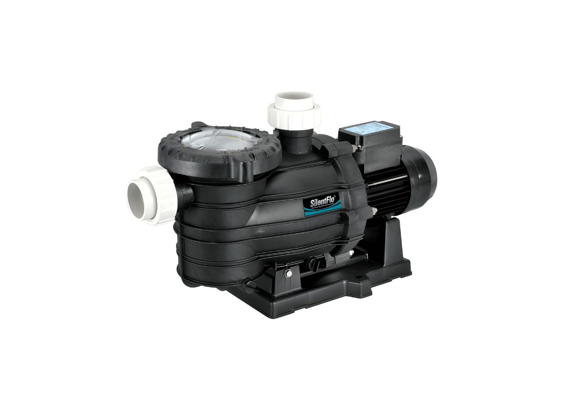 Onga SilentFlo 1500 UV resistant high-efficiency pool pump with IPX5 motor for high flow pool systems.