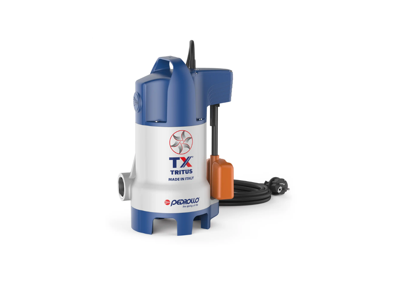 Pedrollo TR-TX055 Technopolymer Double Shaft Seal Grinder Pump for Domestic Sewage with Float Switch