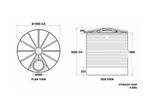 West Coast Poly WCP4500R Polyethylene 4500 Litres Round Water Storage Tank
